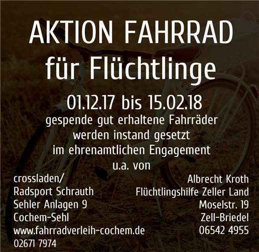 Aktion Fahrrad für Flüchtlinge 