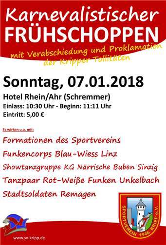 Karnevalistisches Frühschoppen beim SV Kripp