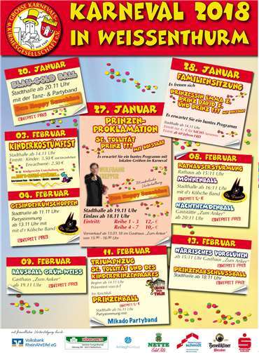 Närrischer Fahrplan in Weißenthurm 