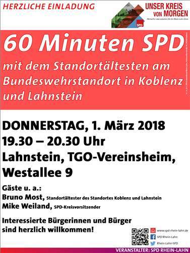 60 Minuten SPD mit dem Standortältesten des Bundeswehrstandortes Koblenz und Lahnstein