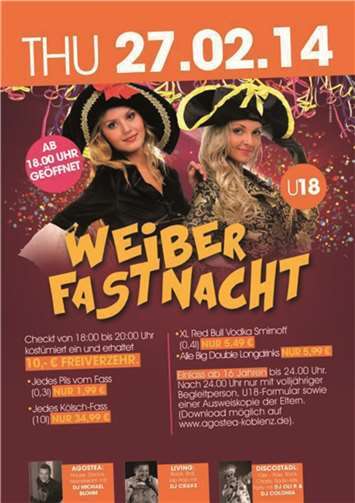 Weiberfastnacht im Agostea
