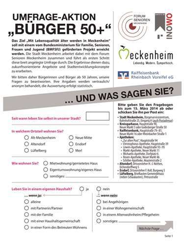 Umfrage-Aktion „Bürger 50+“ 