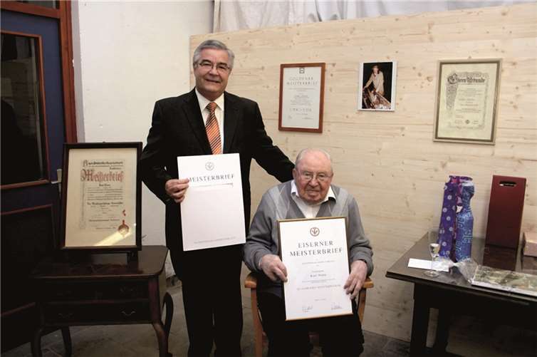 Eiserner Meisterbrief am 91. Geburtstag 