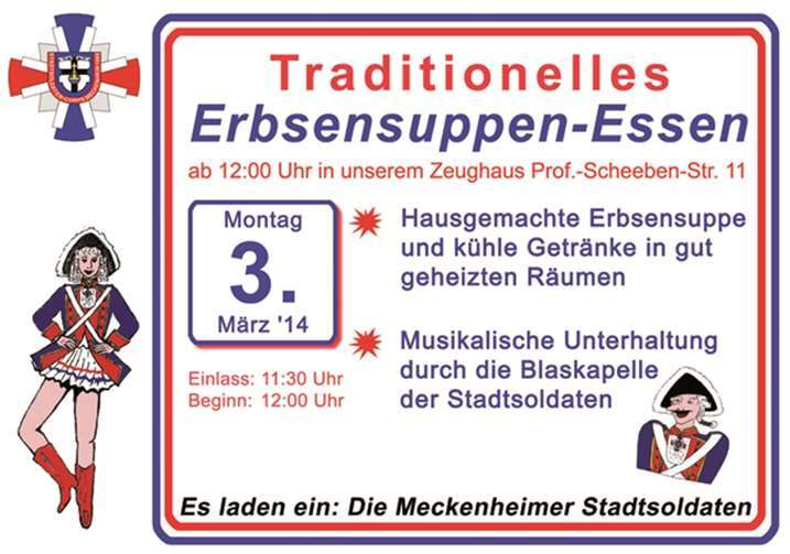 Erbsensuppe-Essen bei den Stadtsoldaten