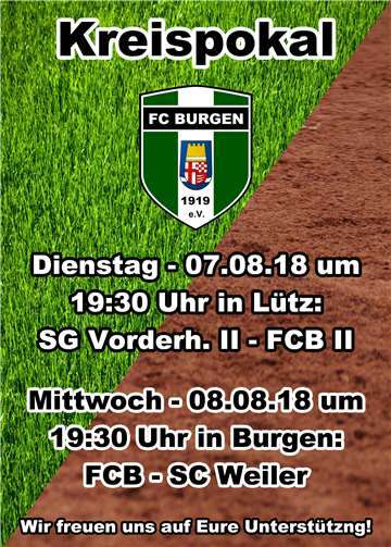 Erste Runde des Kreispokals ausgelost