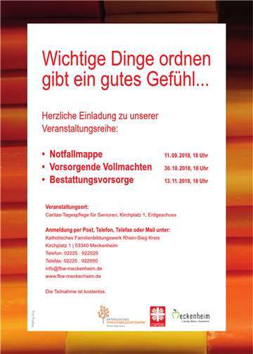 Rechtzeitig Vorsorge treffen 