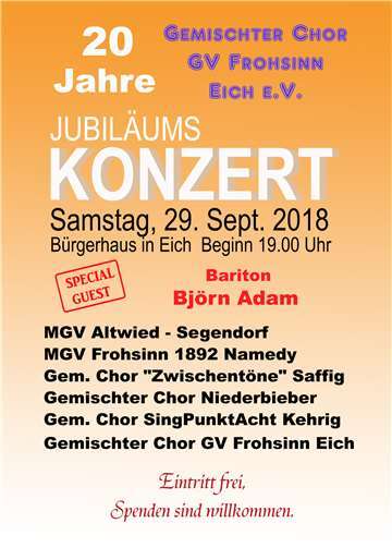 Jubiläumskonzert mit besonderem Gast 