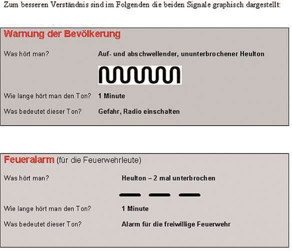 Warnsirenen heulen zur Probe