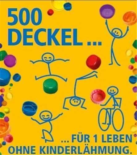500 Deckel für 1 Leben ohne Kinderlähmung 