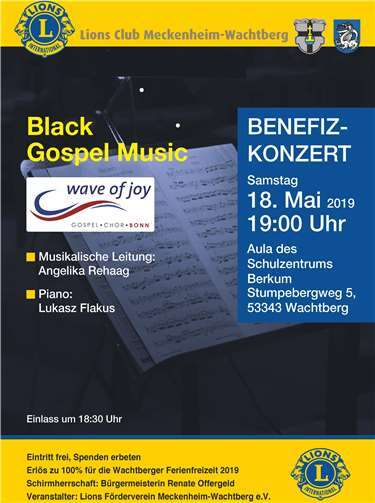 Lions-Benefizkonzert mit „Wave of Joy“ 