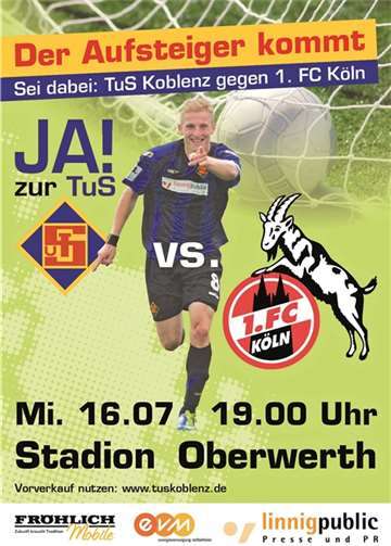 1. FC Köln kommt am 16. Juli nach Koblenz