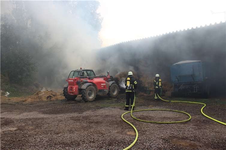 Stroh in Brand geraten 