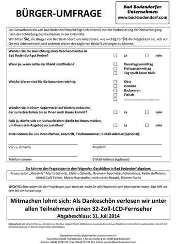 Verbesserung der Nahversorgung 