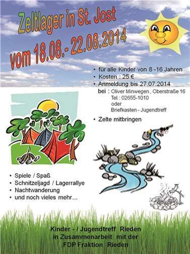 Noch Plätze frei im Sommer-Zeltlager