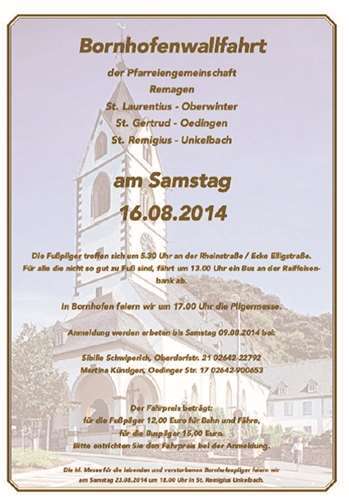 Bornhofenwallfahrt 2014