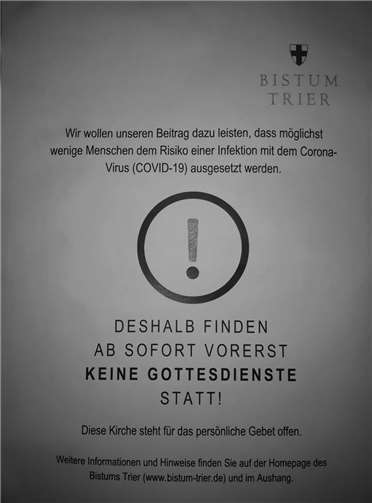 Keine Gottesdienste für Gläubige 