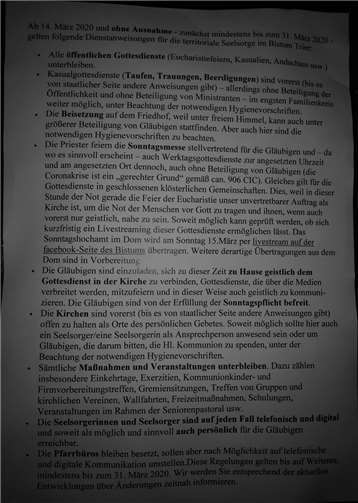 Keine Gottesdienste für Gläubige 