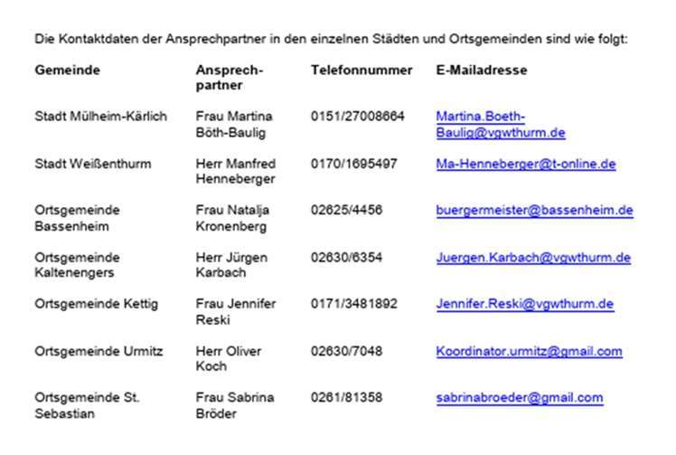 Städte und Ortsgemeinden bauen Helferstruktur auf