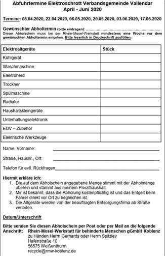 Abholservice für Elektroschrott 