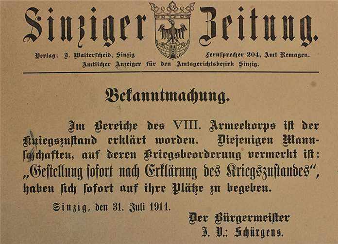 Von der Mobilmachung bis zum Feldpostversand