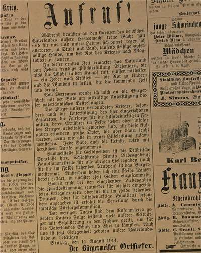 Von der Mobilmachung bis zum Feldpostversand 