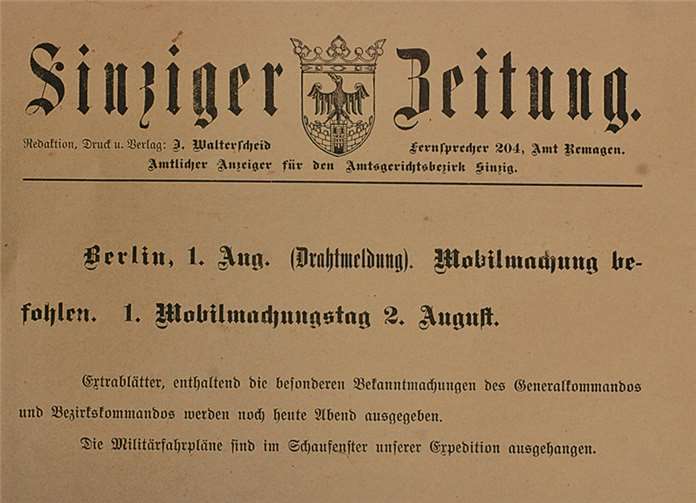 Von der Mobilmachung bis zum Feldpostversand 