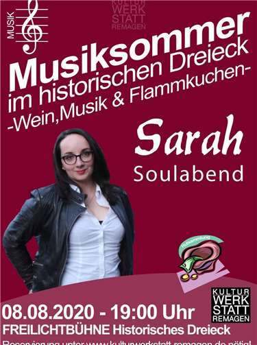 Sängerin „Sarah“ gastiert im Musiksommer auf der „Freiluftbühne“