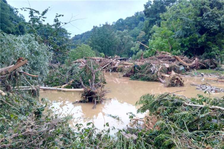 Unwetterkatastrophe zerstört Schwanenteichgelände 