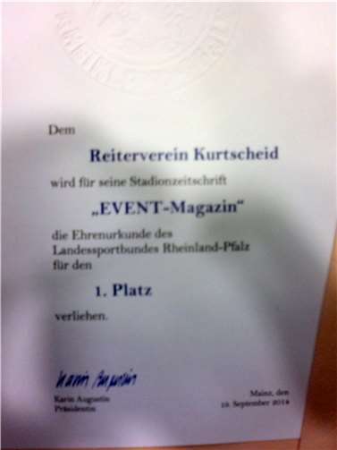 RV Kurtscheid erhält Ehrenurkunde
