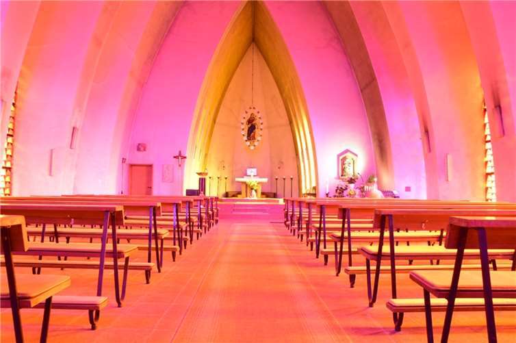 Interaktive Attraktion an der Schwanenkirche 