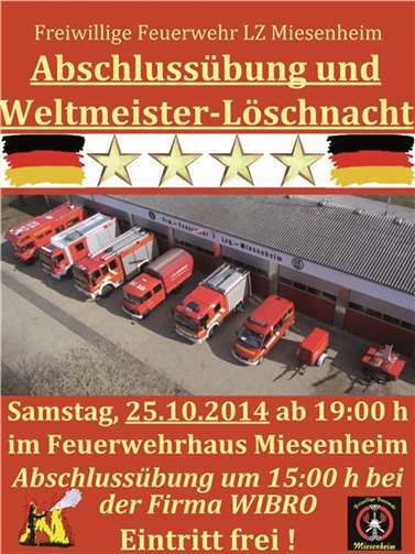 Abschlussübung und Weltmeister-Löschnacht 112