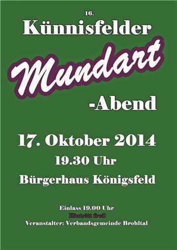 16. Künnisfelder Mundart-Abend