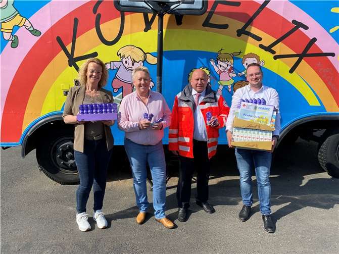 Koblenz: DRK macht ukrainischen Kindern kleine Osterüberraschung 