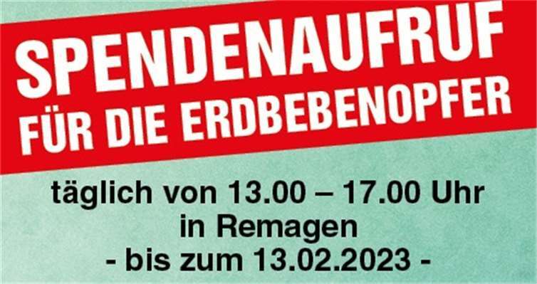 Spendenaufruf für Erdbebenopfer