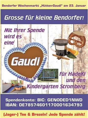 Wochenmarkt- Hütten-Gaudi hilft Kindern 