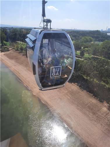 Gute Stimmung trotz Hitze bei Besuch der BUGA 23 in Mannheim 