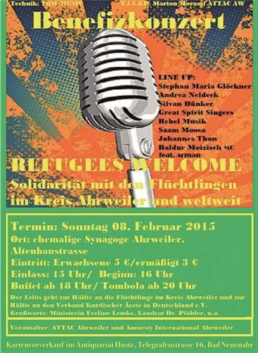 Unterstützung für Flüchtlingshilfe