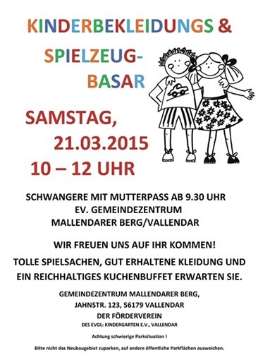 Einladung zum Kindersachenbasar 