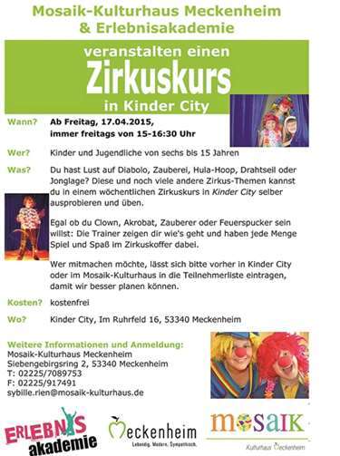 Hereinspaziert - zum Zirkuskurs in Kinder City
