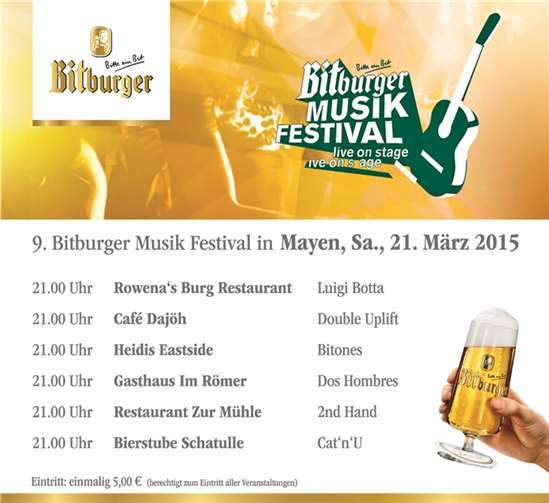 Bitburger Musik Festival live on stage 2015