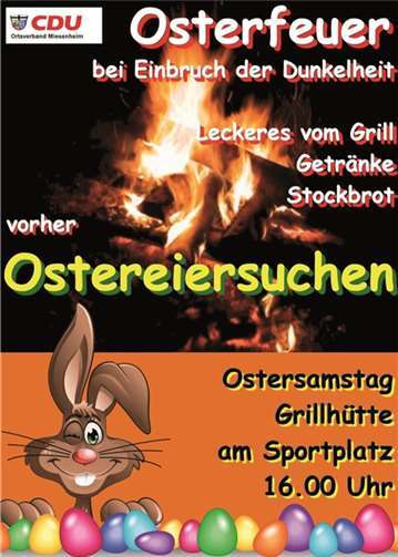 Ostereiersuchen und Osterfeuer