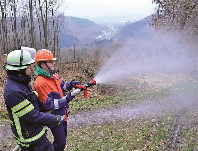 72 Aktive probten Waldbrandbekämpfung
