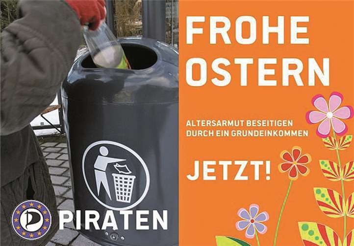 1000 Ostergrußkarten gegen die Altersarmut verteilt 