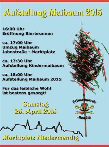 Der Maibaum wird aufgestellt 
