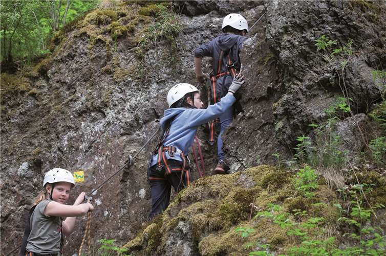 In der Felswand knapp 80 Höhenmeter überwunden 