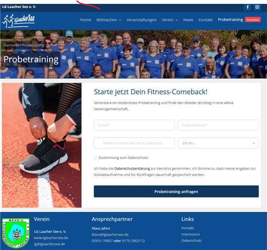 Bild der neuen Homepage. Foto: privat