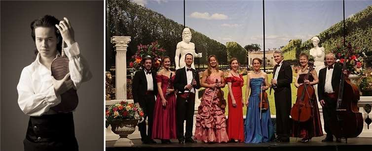 (Bild links) Roman Kim gastiert am 7. Oktober und (Bild rechts) das Johann Strauß-Ensemble Köln zum Neujahrskonzert am 6. Januar im Foyer der Rheinhalle.privat