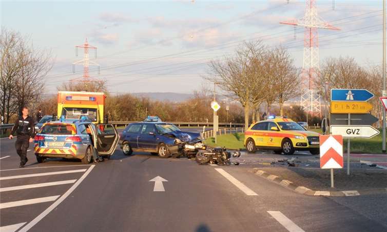 Bild von der Unfallstelle an der Rübenacher Straße. Foto: Polizei Koblenz
