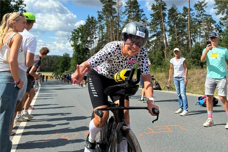 Birke Thielen auf der Radstrecke in Roth