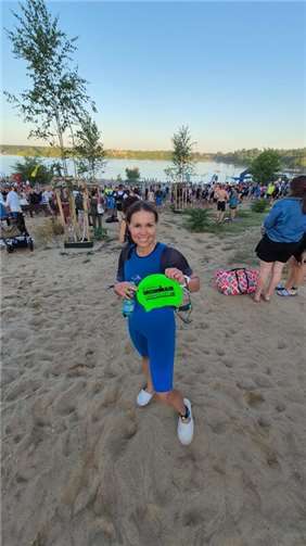 Birke Thielen beim Ironman Frankfurt am Langener Waldsee.  Foto: G.Thielen